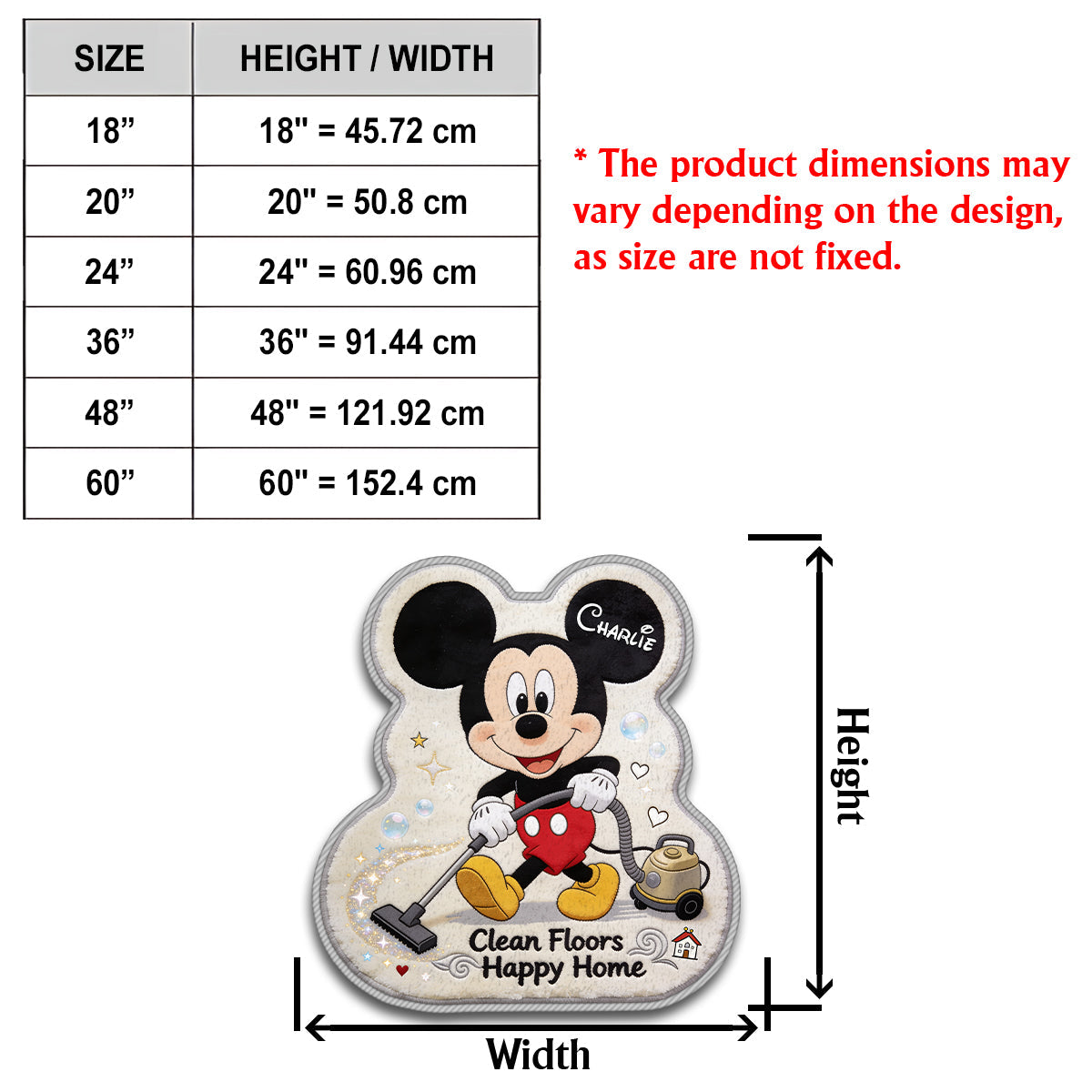 Clean Floors Happy Home - Personalized Mouse Non-Slip Tufted Rug