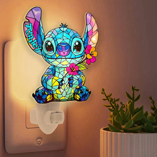 Floral Ohana - Personalized Ohana Acrylic Plug-In Night Light