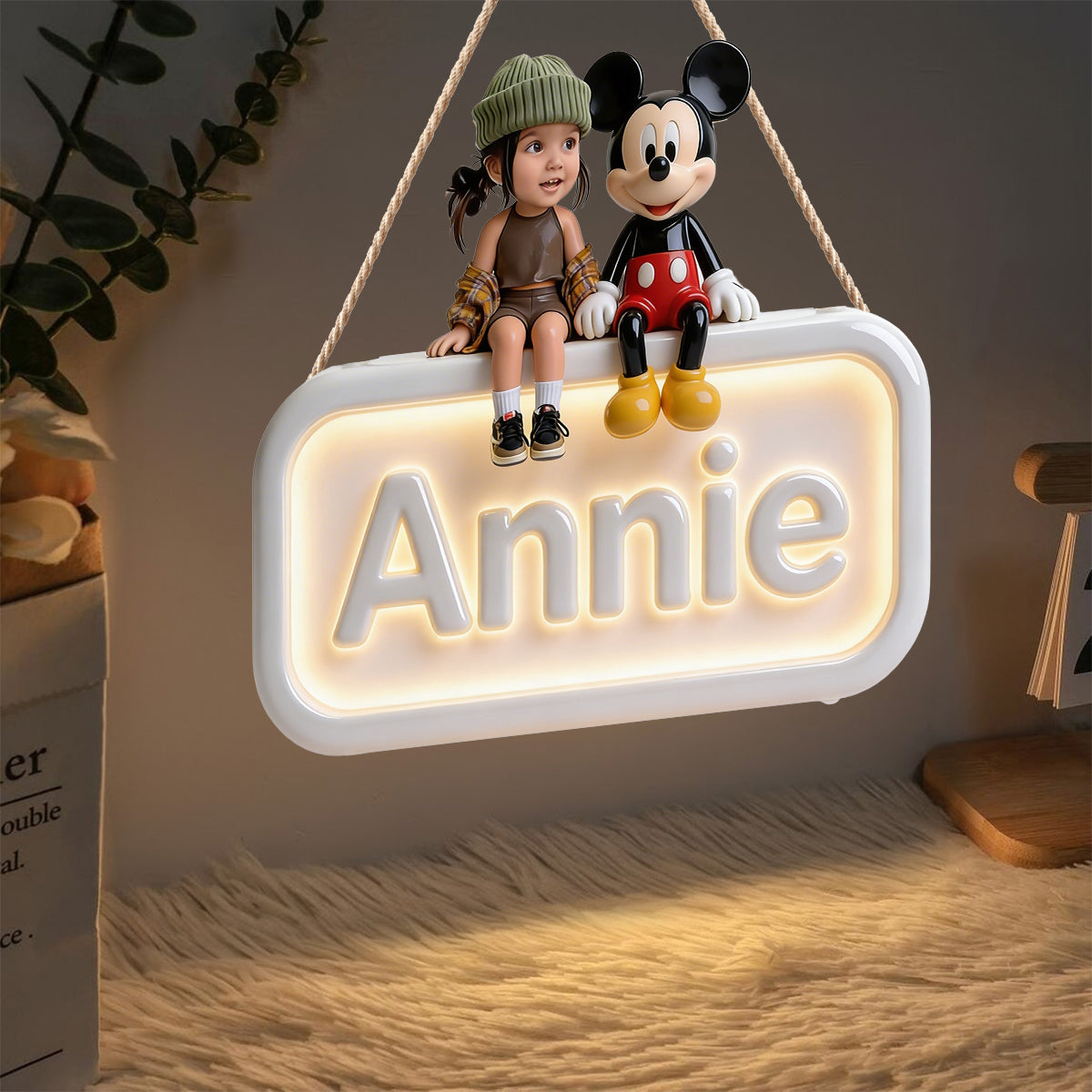 GlowName Kids - Personalized Mouse LED Light Acrylic Sign