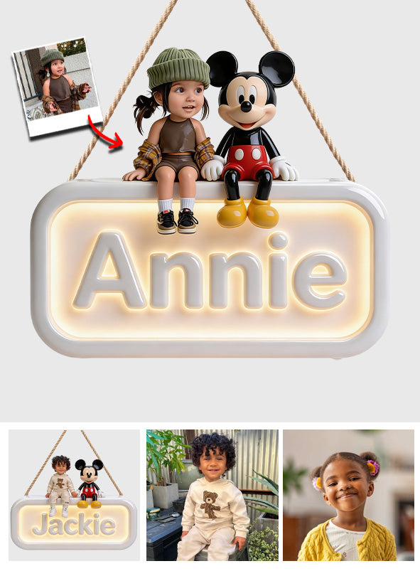 GlowName Kids - Personalized Mouse LED Light Acrylic Sign