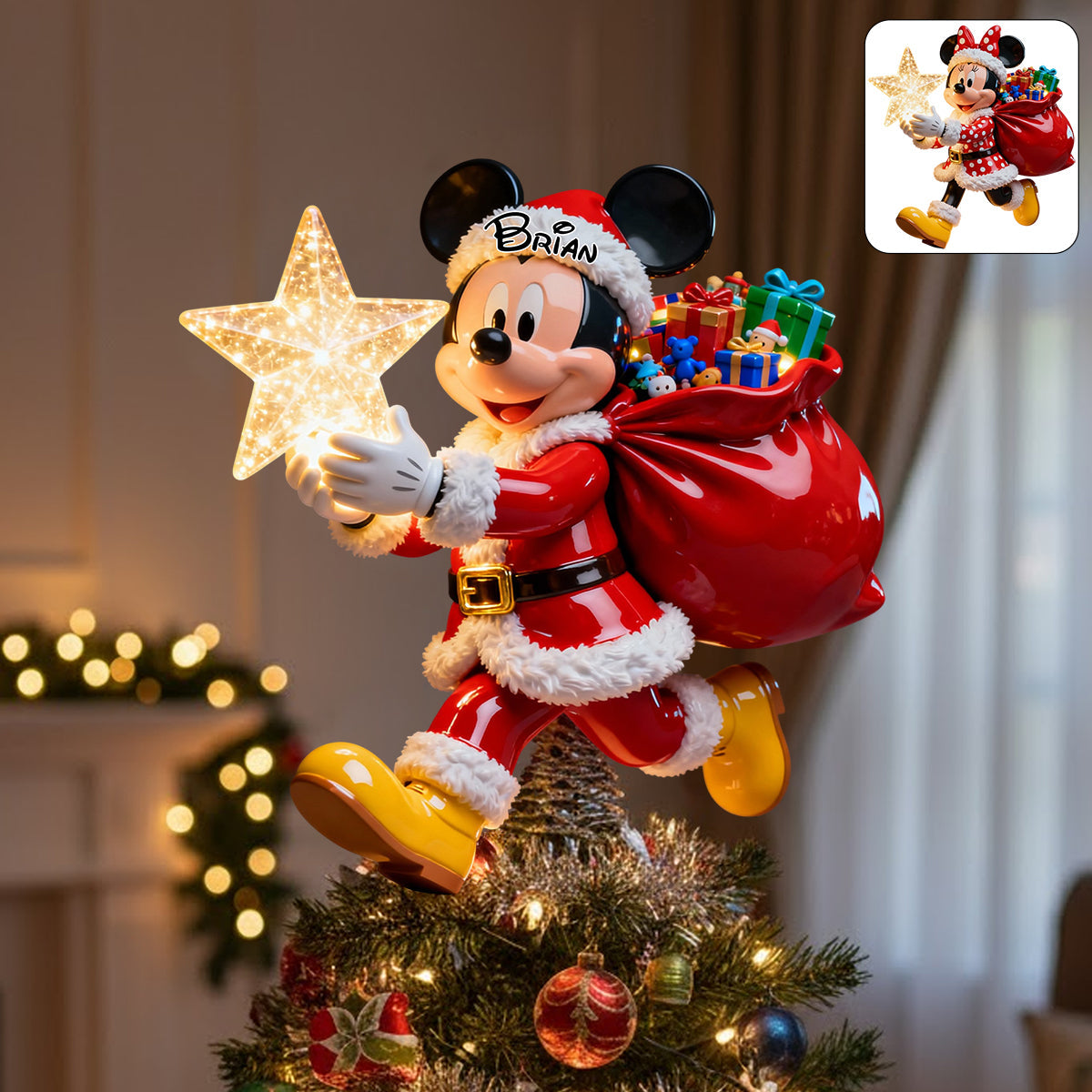 Magical Christmas - Personalized Mouse LED Light Tree Topper