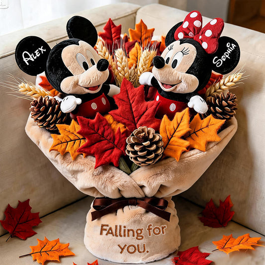 Falling For You Autumn Vibes - Personalized Mouse Premium Faux Fur Pillow