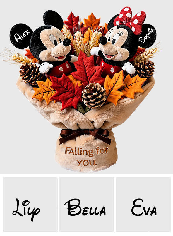 Falling For You Autumn Vibes - Personalized Mouse Premium Faux Fur Pillow