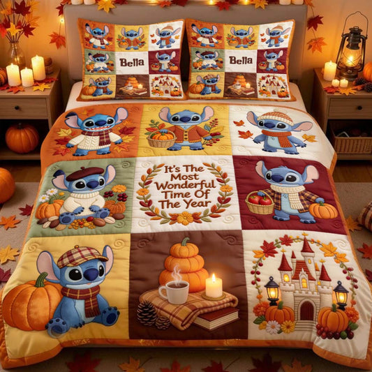 It's The Most Beautiful Time Of The Year - Personalized Ohana Quilt Set