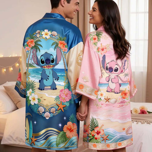 Ohana Vibe - Personalized Ohana Pajama Kimono Robe