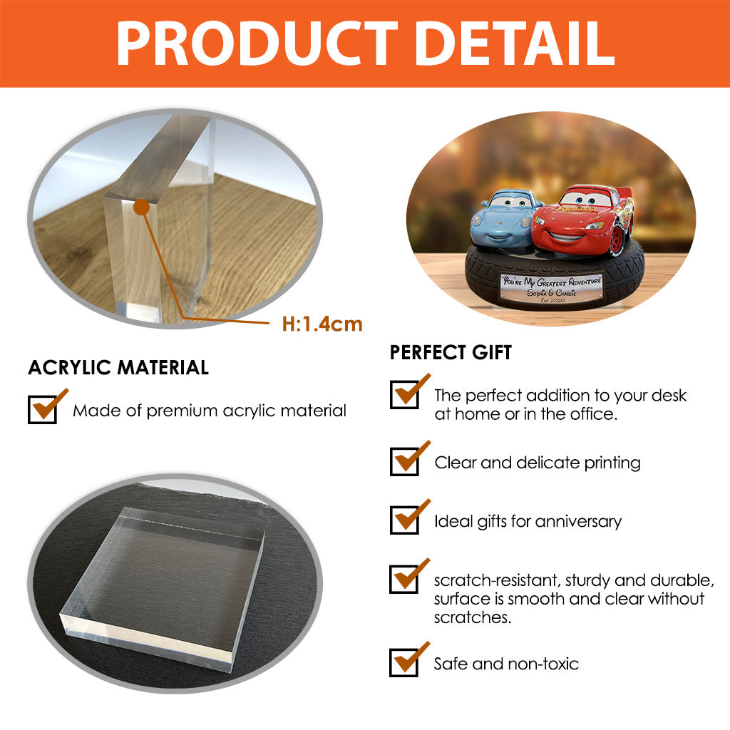 You're My Greatest Adventure - Personalized Couple Custom Shaped Acrylic Plaque