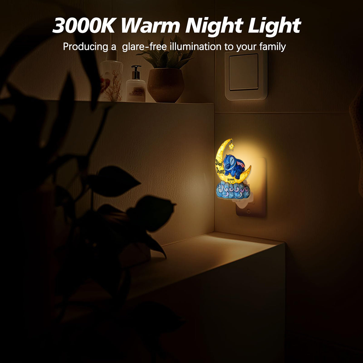 Sweet Dreams Blue Ohana - Personalized Ohana Acrylic Plug-In Night Light