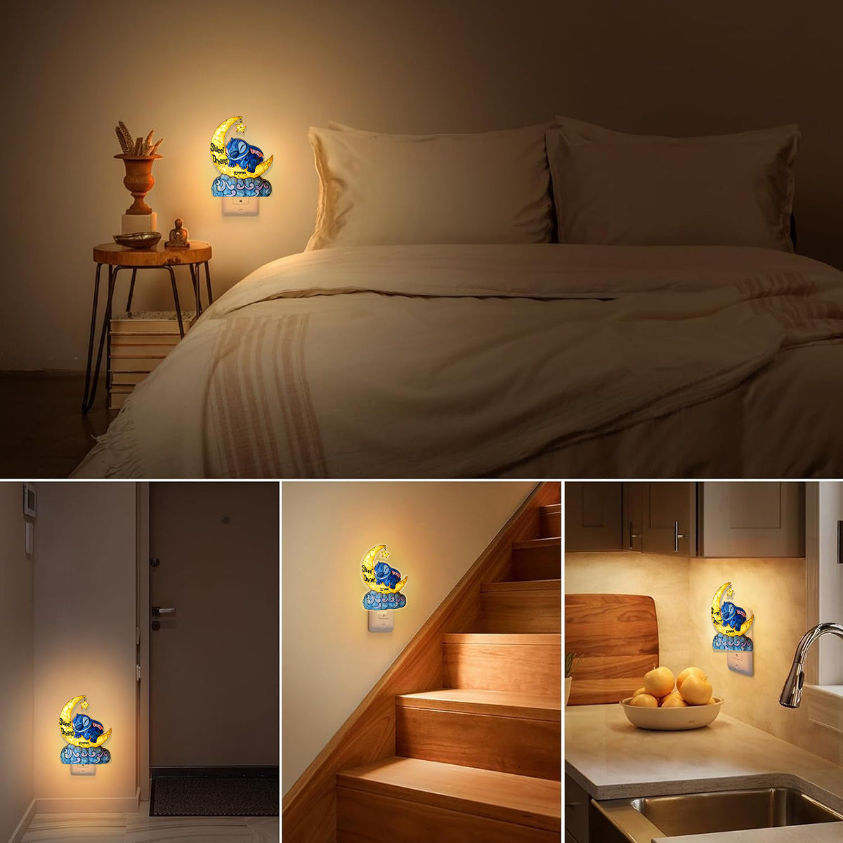 Sweet Dreams Blue Ohana - Personalized Ohana Acrylic Plug-In Night Light