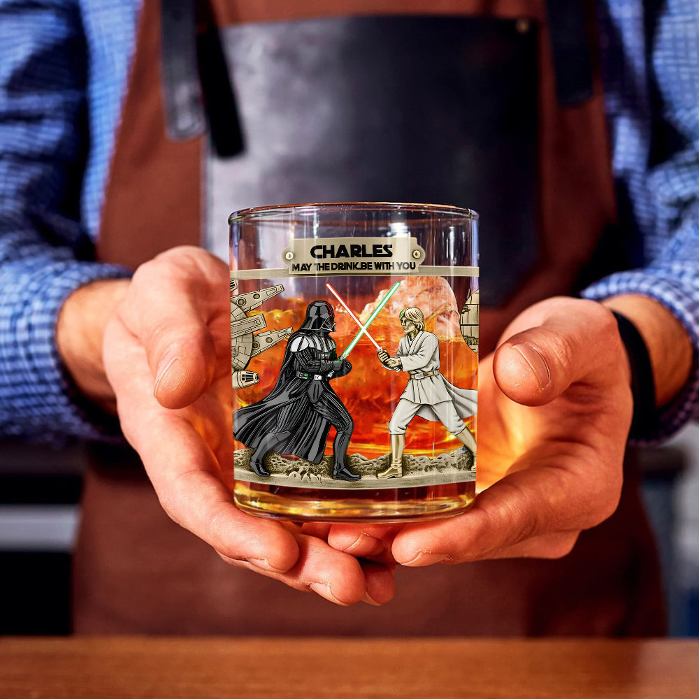 May The Drink Be With You - Personalized The Force Whiskey Glass