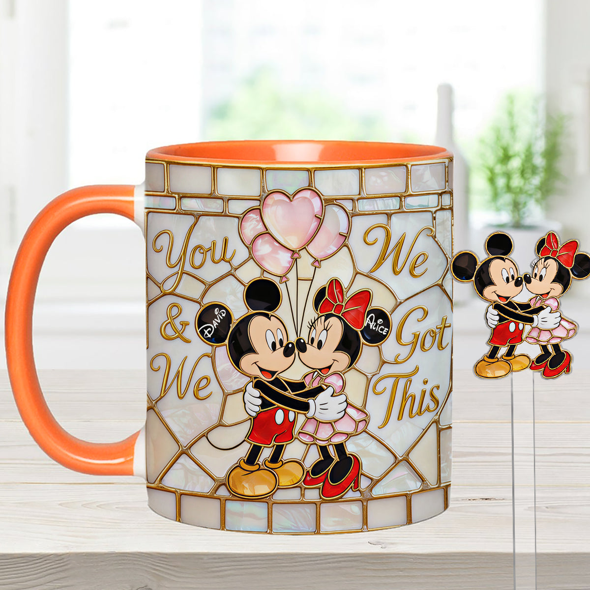 You & Me We Got This - Personalized Mouse Set Accent Mug with Acrylic Stirrers