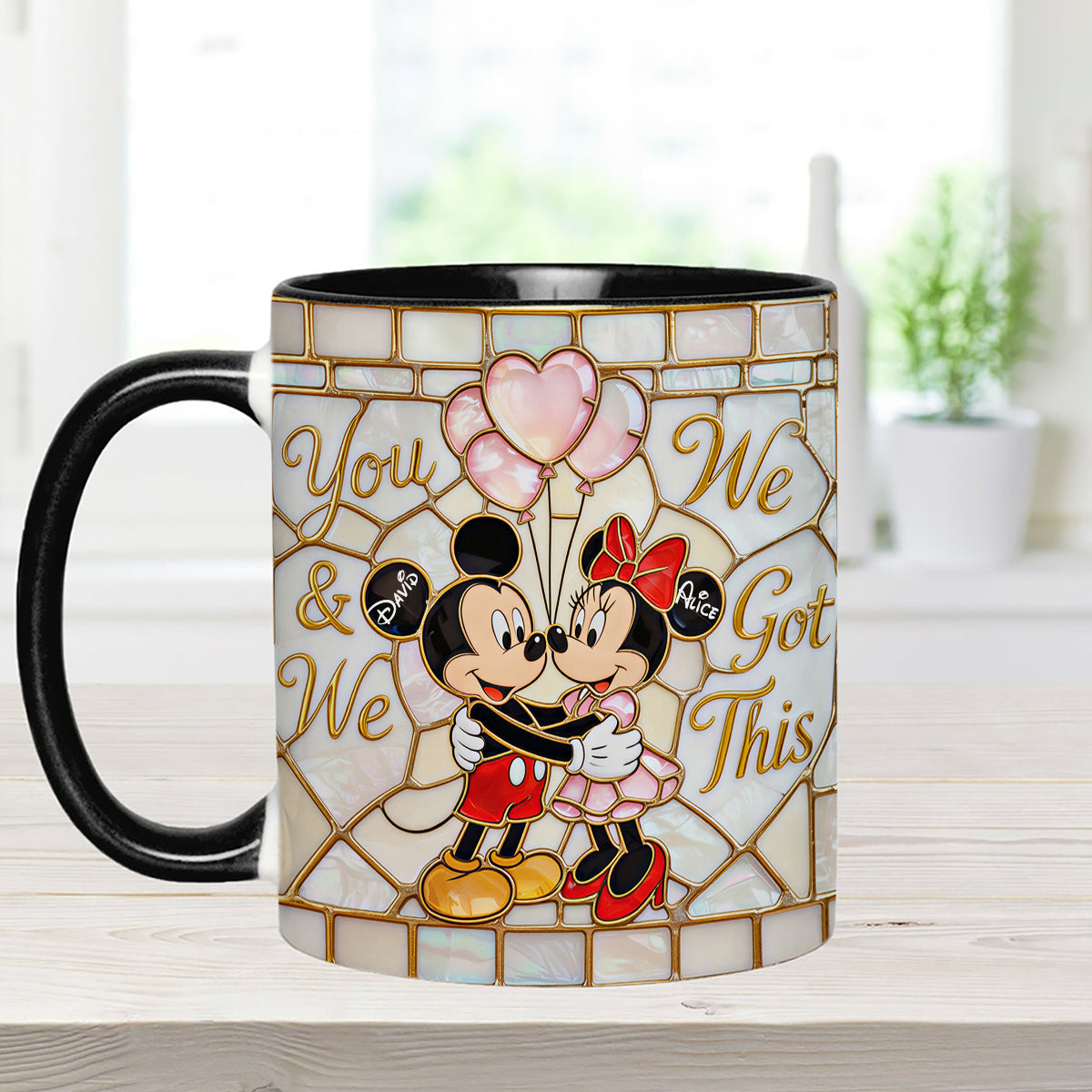You & Me We Got This - Personalized Mouse Set Accent Mug with Acrylic Stirrers