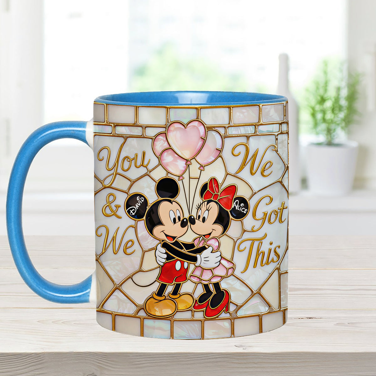 You & Me We Got This - Personalized Mouse Set Accent Mug with Acrylic Stirrers