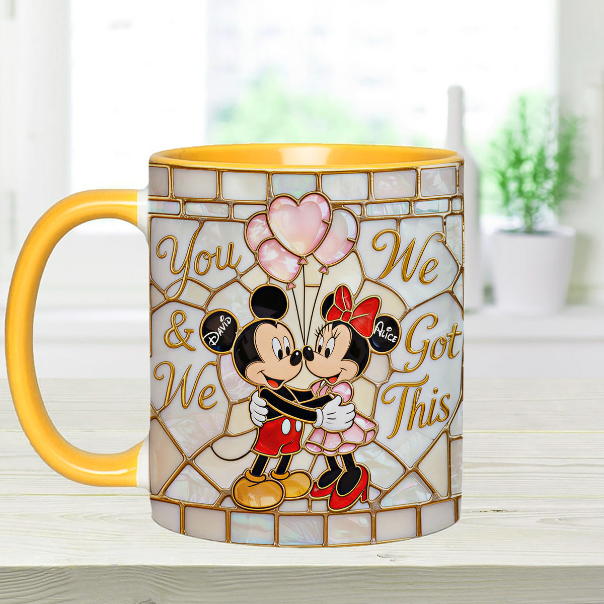 You & Me We Got This - Personalized Mouse Set Accent Mug with Acrylic Stirrers