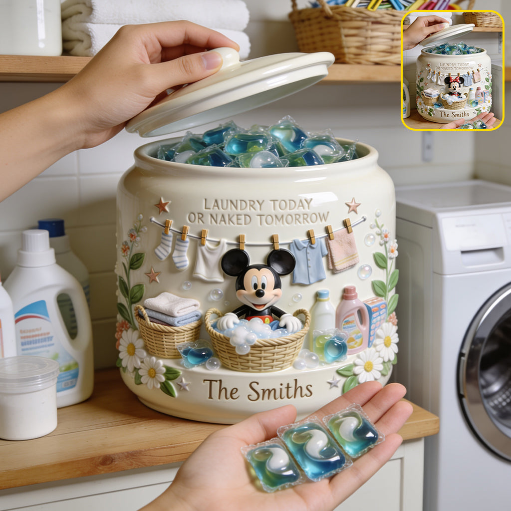 Laundry Today - Personalized Mouse Laundry Pods Jar