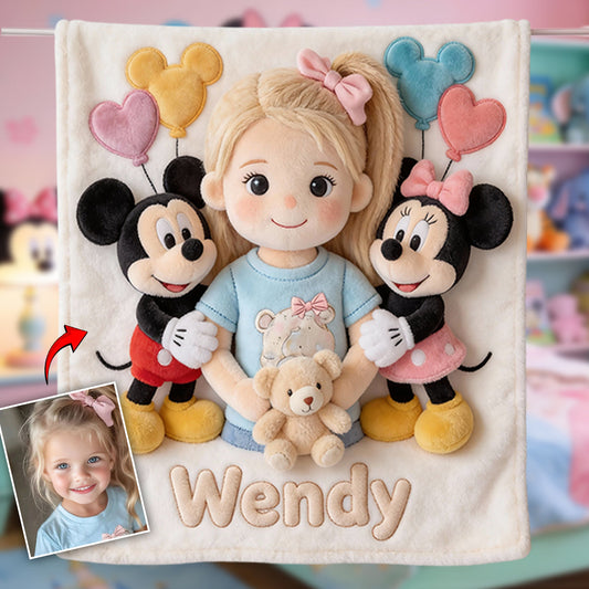 Custom Any Photo Magical Friends - Personalized Mouse Blanket