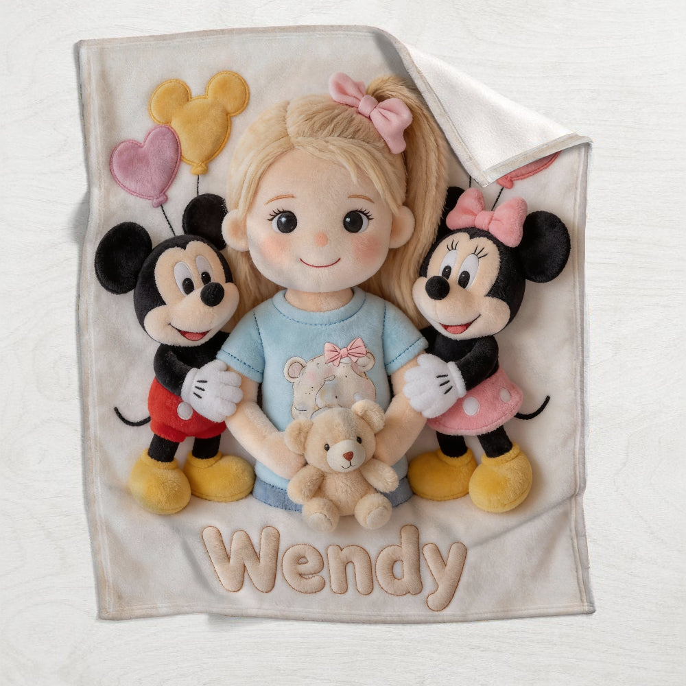 Custom Any Photo Magical Friends - Personalized Mouse Blanket