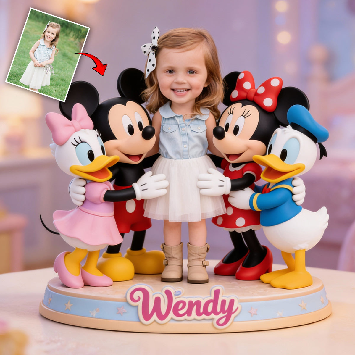 Custom Any Photo Magical Friends - Personalized Mouse Custom Shaped Acrylic Plaque