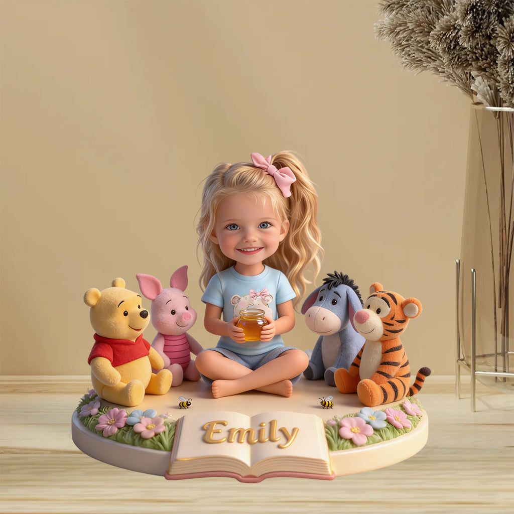 Custom Any Photo Friends - Personalized Yellow Bear Custom Shaped Acrylic Plaque