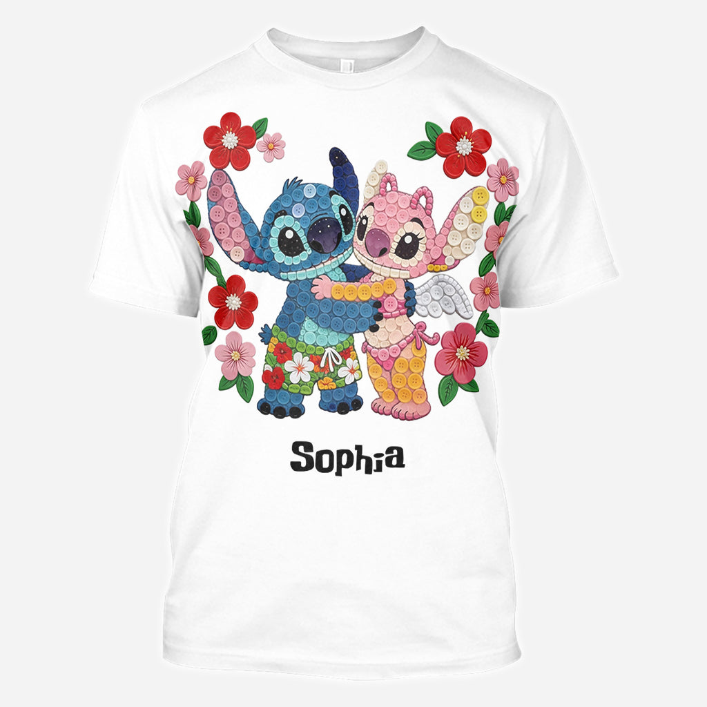 Cute Cartoon Monster, Aloha Hawaii Vibes - Personalized Ohana All Over Shirt