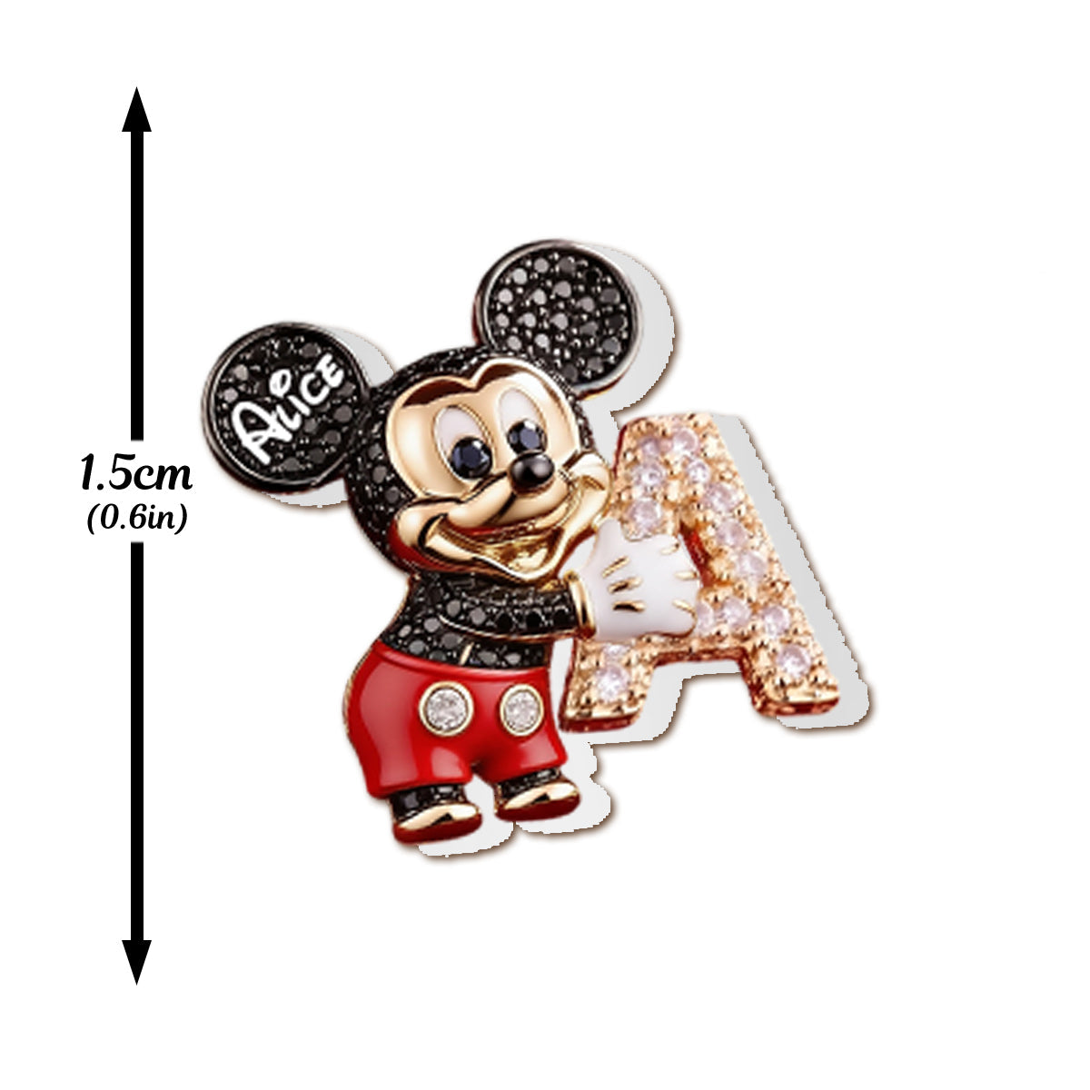 Cute Cartoon With Letter - Personalized Mouse Stud Earrings