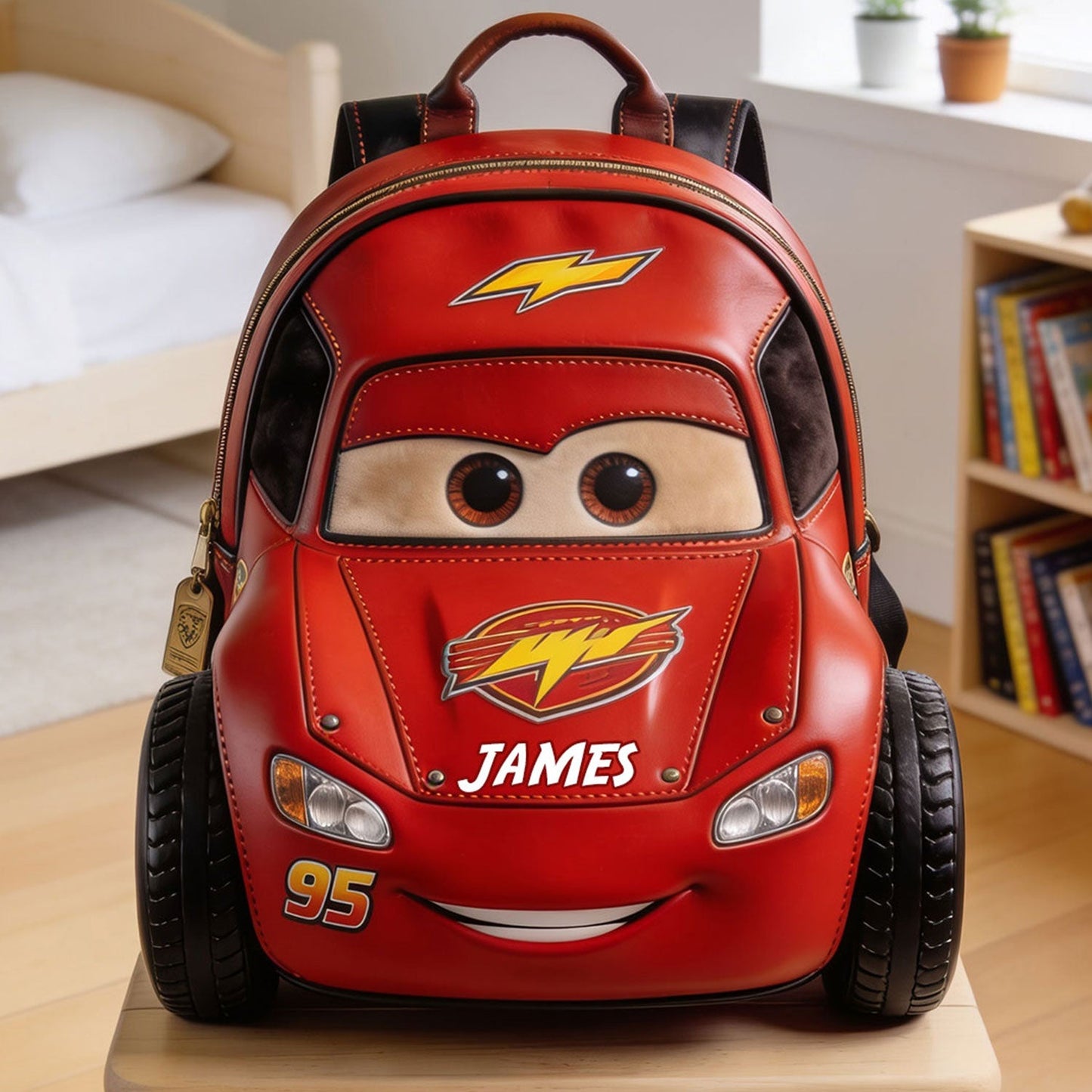 Kid Car - Personalized Racing Lover Changeable Leather Patch Backpack
