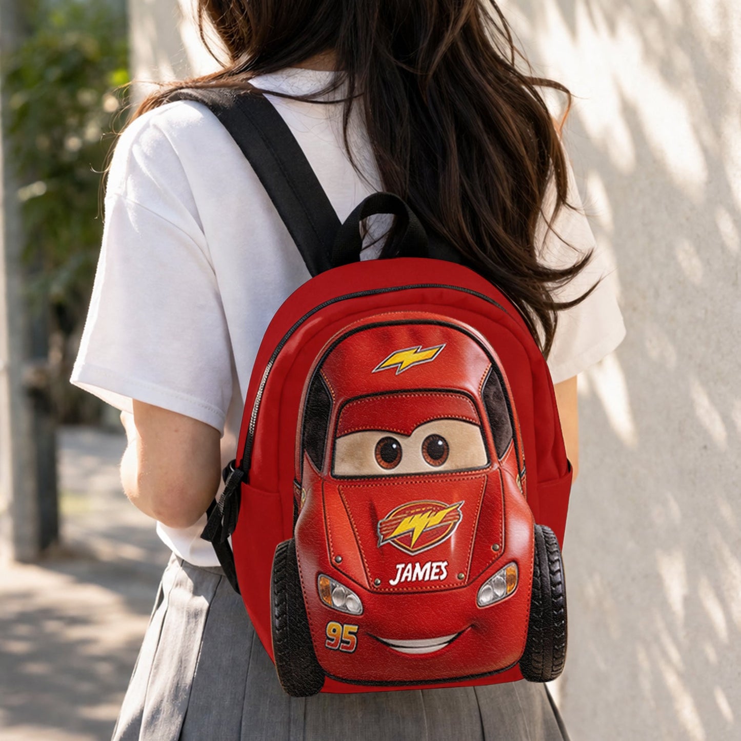 Kid Car - Personalized Racing Lover Changeable Leather Patch Backpack