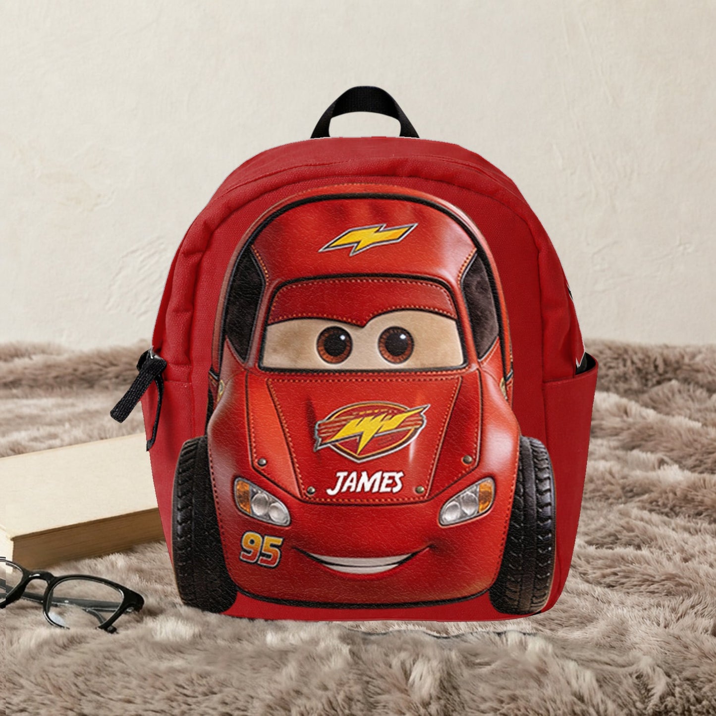 Kid Car - Personalized Racing Lover Changeable Leather Patch Backpack