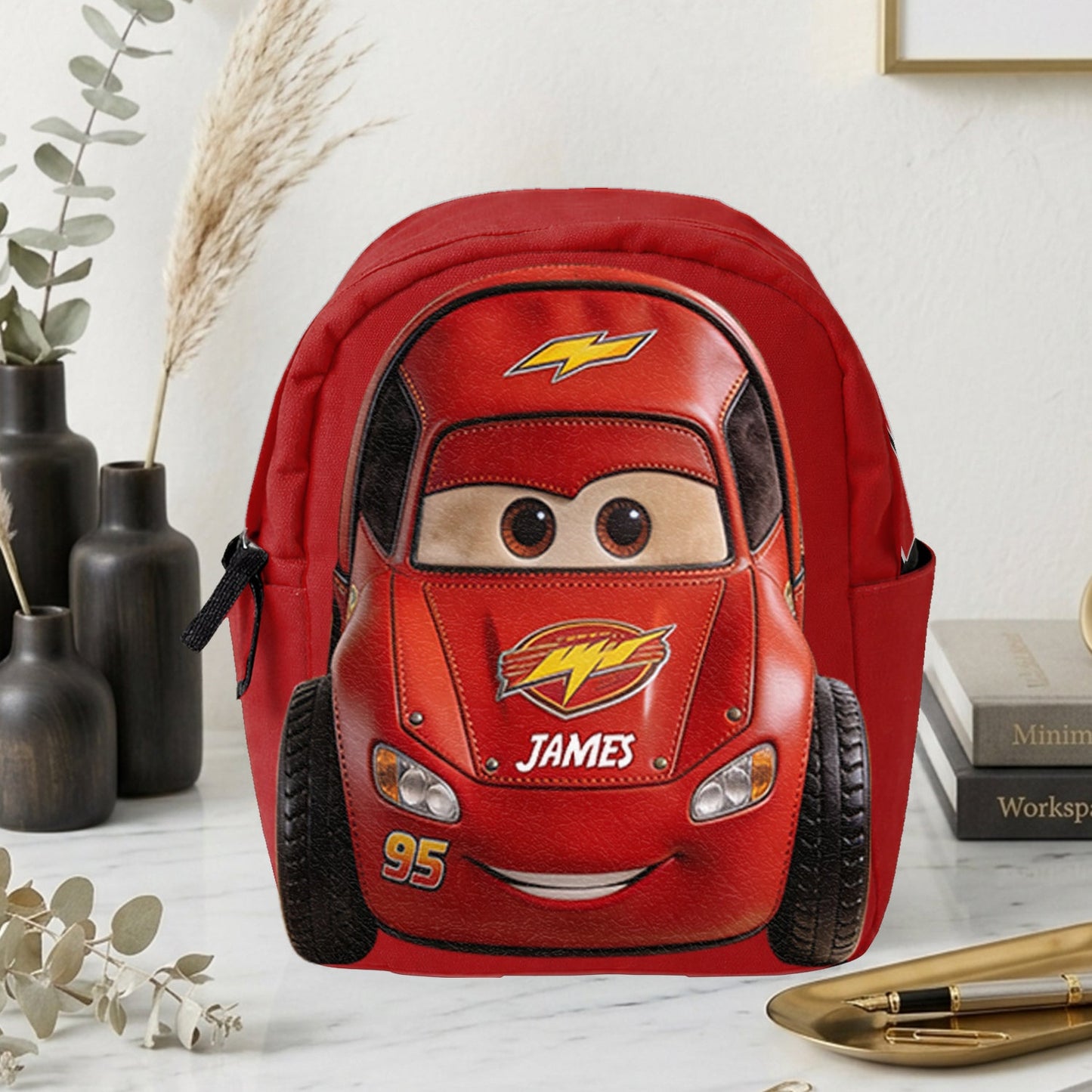 Kid Car - Personalized Racing Lover Changeable Leather Patch Backpack