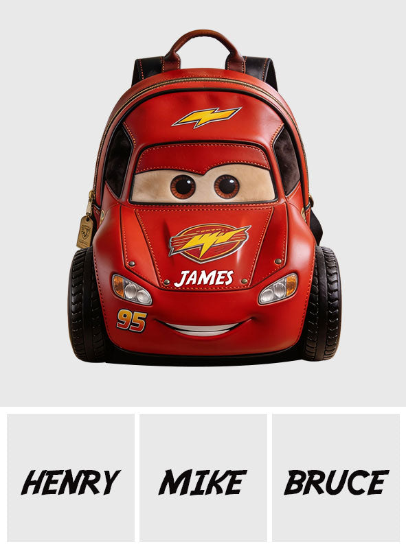 Kid Car - Personalized Racing Lover Changeable Leather Patch Backpack
