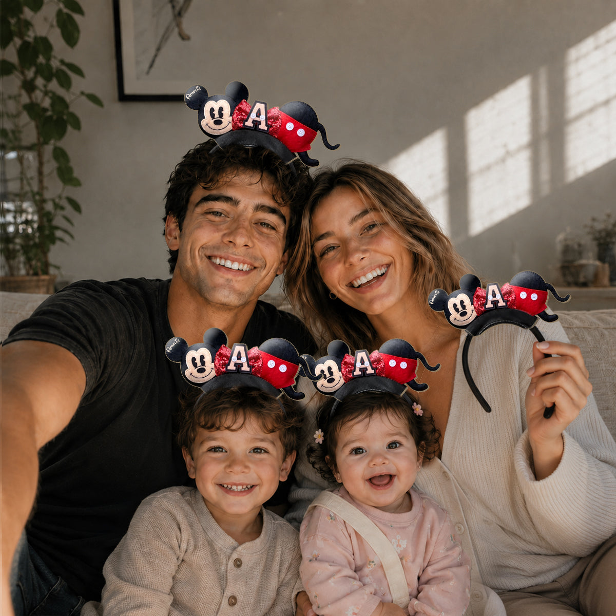 Cute Cartoon Mouse Letter - Personalized Mouse Shaped Leather Headband