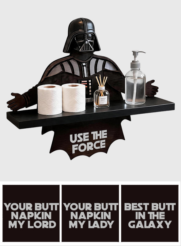 Use The Force - Personalized The Force Wooden Floating Shelf