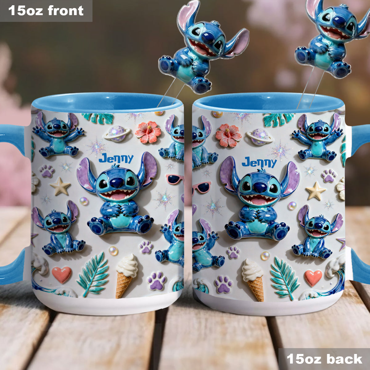 Ohana Means Family - Personalized Ohana Set Accent Mug with Acrylic Stirrers