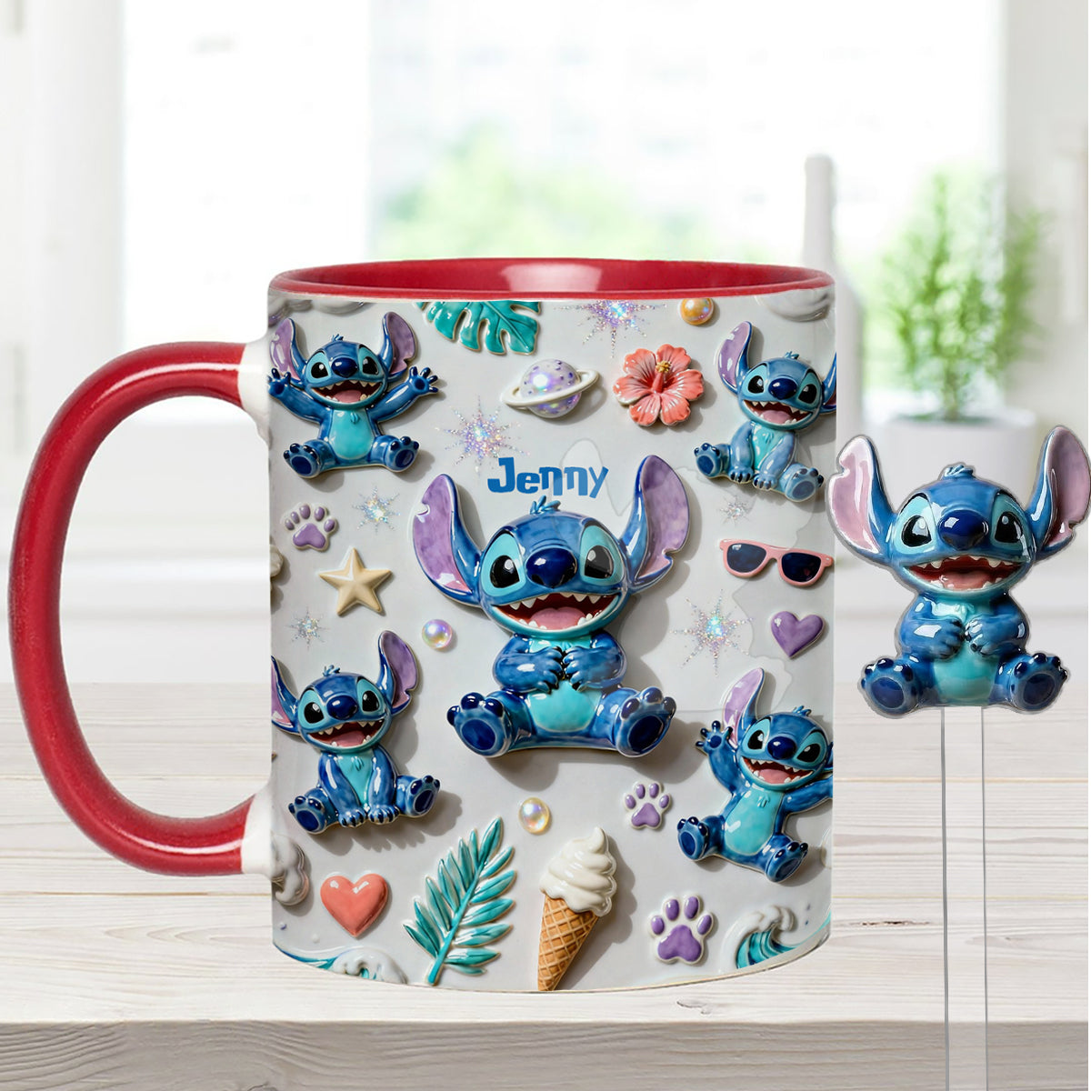 Ohana Means Family - Personalized Ohana Set Accent Mug with Acrylic Stirrers