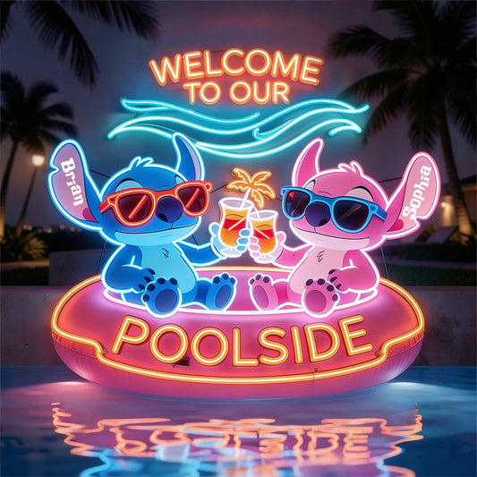 Welcome To Our Pool Ohana - Personalized Ohana Neon LED Light Sign