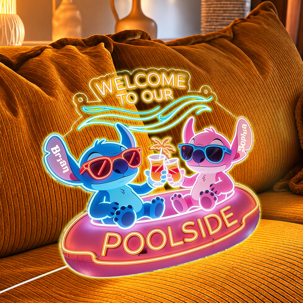 Welcome To Our Pool Ohana - Personalized Ohana Neon LED Light Sign