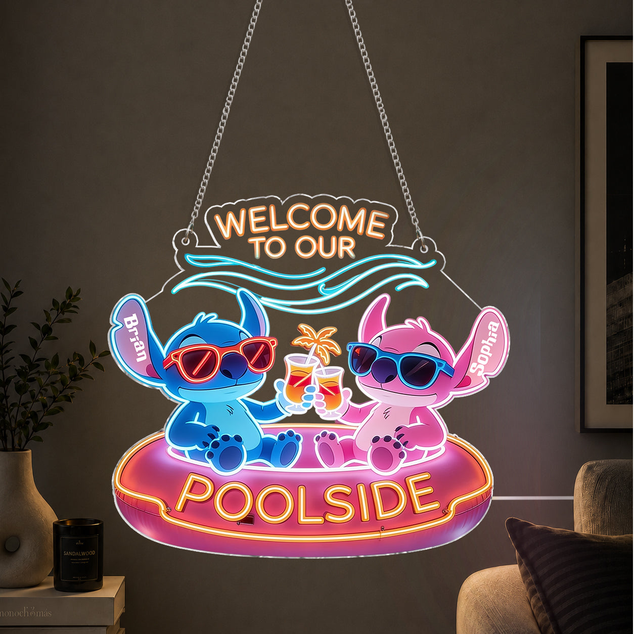 Welcome To Our Pool Ohana - Personalized Ohana Neon LED Light Sign