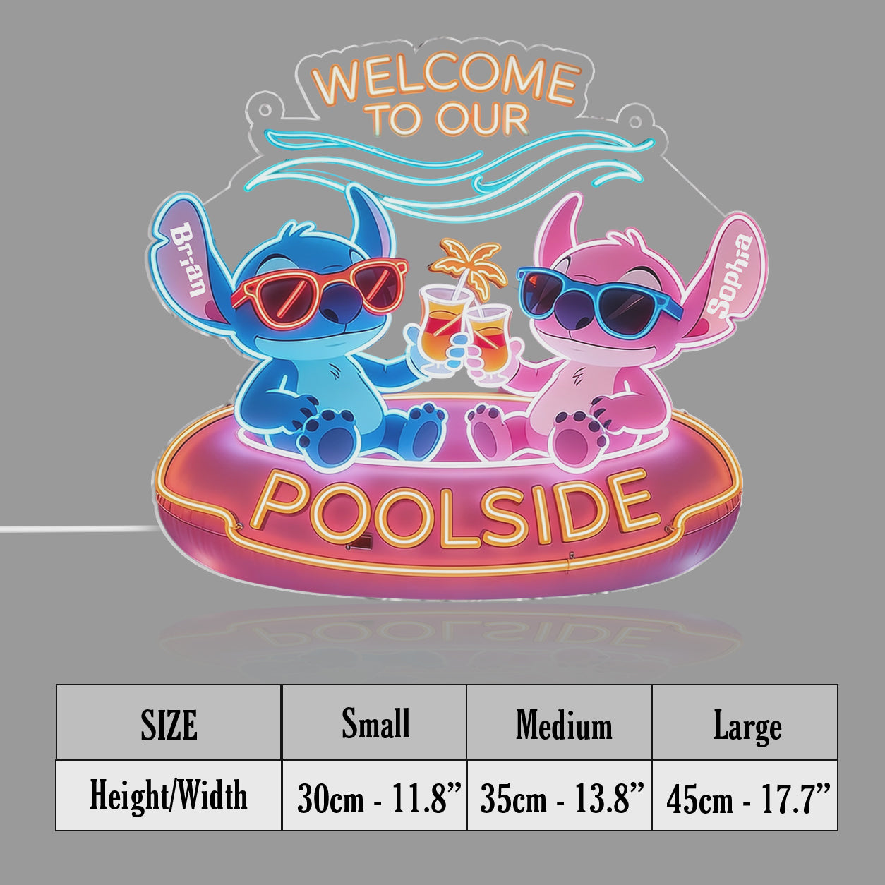 Welcome To Our Pool Ohana - Personalized Ohana Neon LED Light Sign