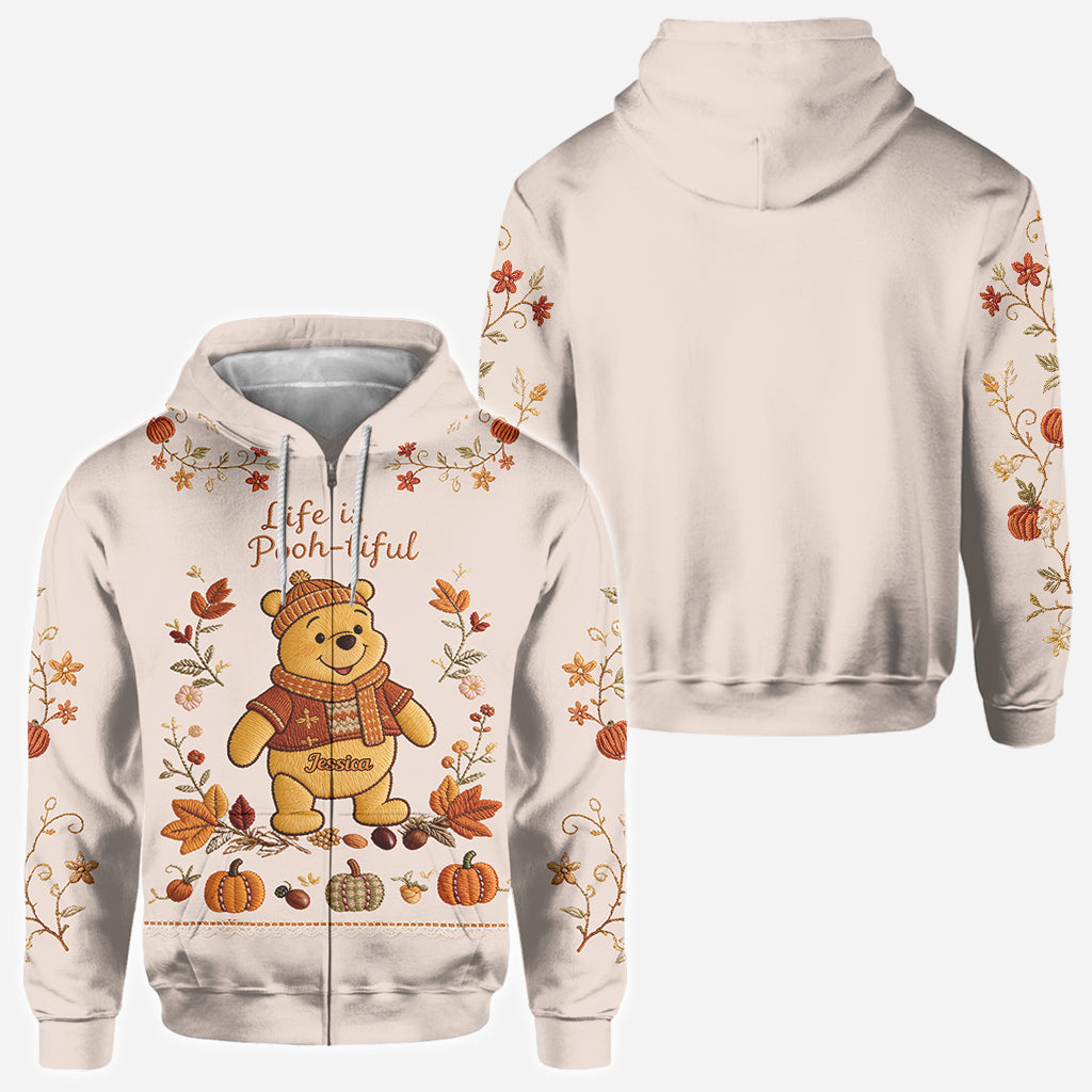 Honey Bear Autumn Vibes - Personalized Yellow Bear All Over Shirt