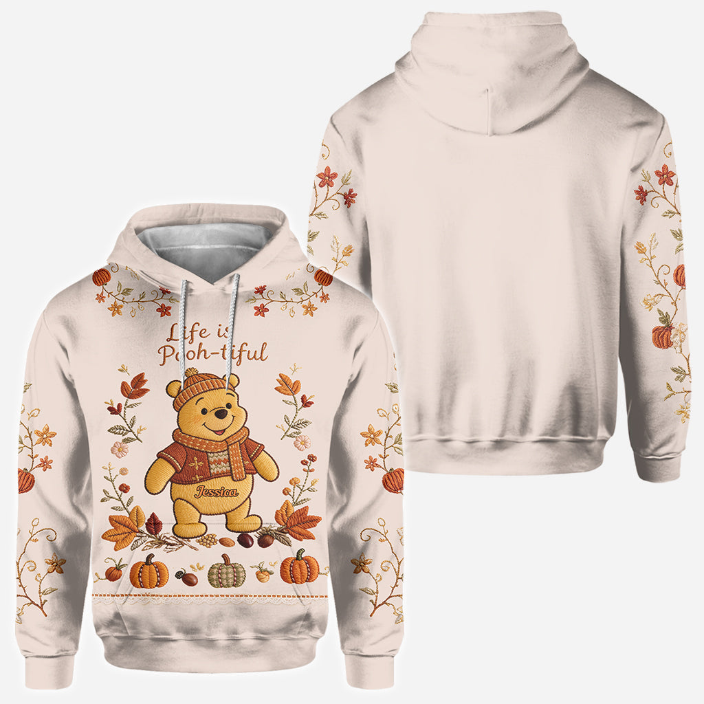 Honey Bear Autumn Vibes - Personalized Yellow Bear All Over Shirt