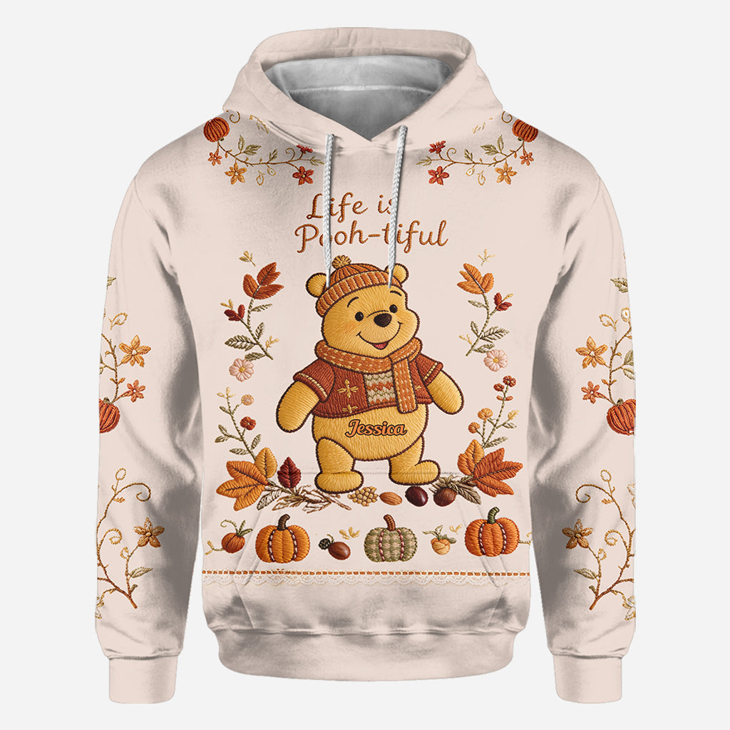 Honey Bear Autumn Vibes - Personalized Yellow Bear All Over Shirt