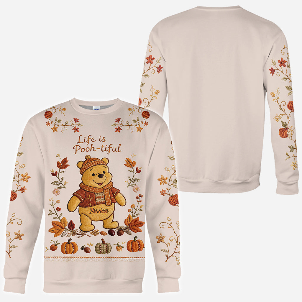 Honey Bear Autumn Vibes - Personalized Yellow Bear All Over Shirt