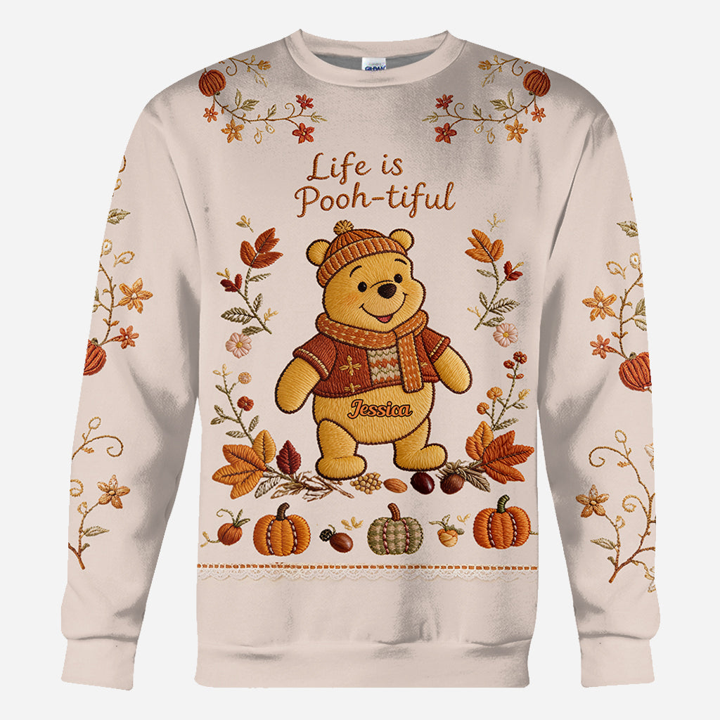 Honey Bear Autumn Vibes - Personalized Yellow Bear All Over Shirt