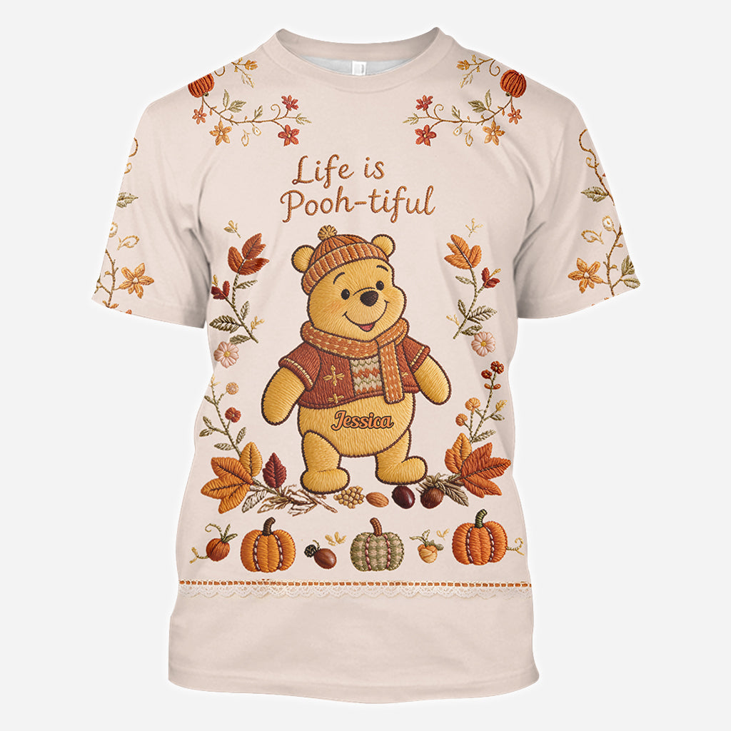 Honey Bear Autumn Vibes - Personalized Yellow Bear All Over Shirt