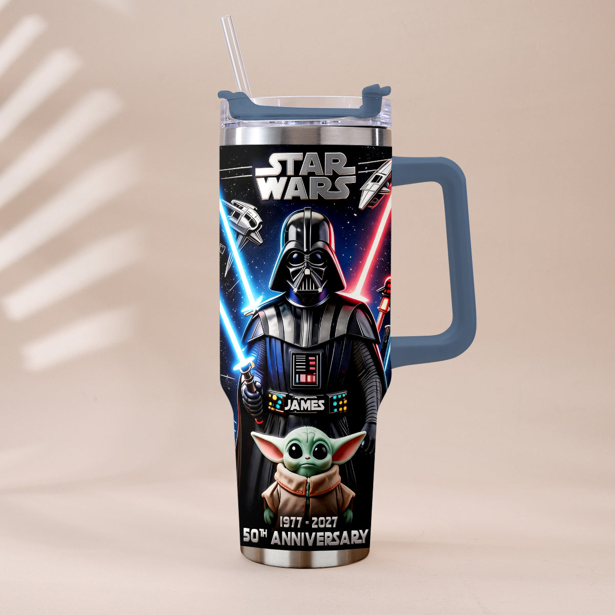 50th anniversary - Personalized The Force Tumbler With Plush Charm