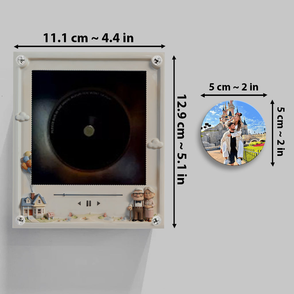 You Are My Greatest Adventure - Personalized Up Movie Couple Rotating Music Magnet With Light