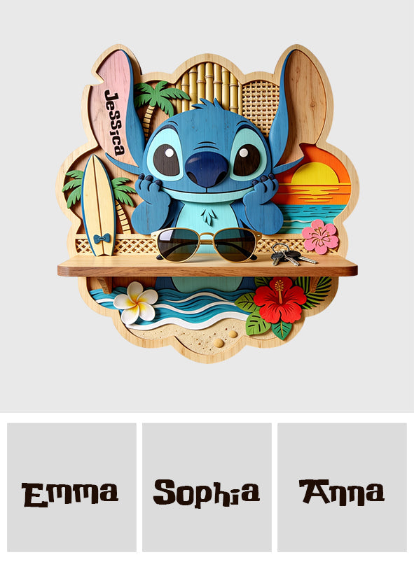 Ohana Means Family - Personalized Ohana Wooden Floating Shelf