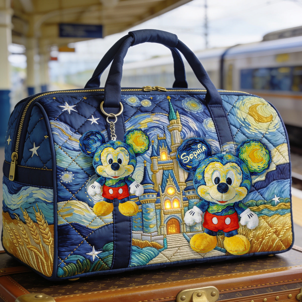 Magic Trip - Personalized Mouse Quilt Duffle Bag & Plush Charm