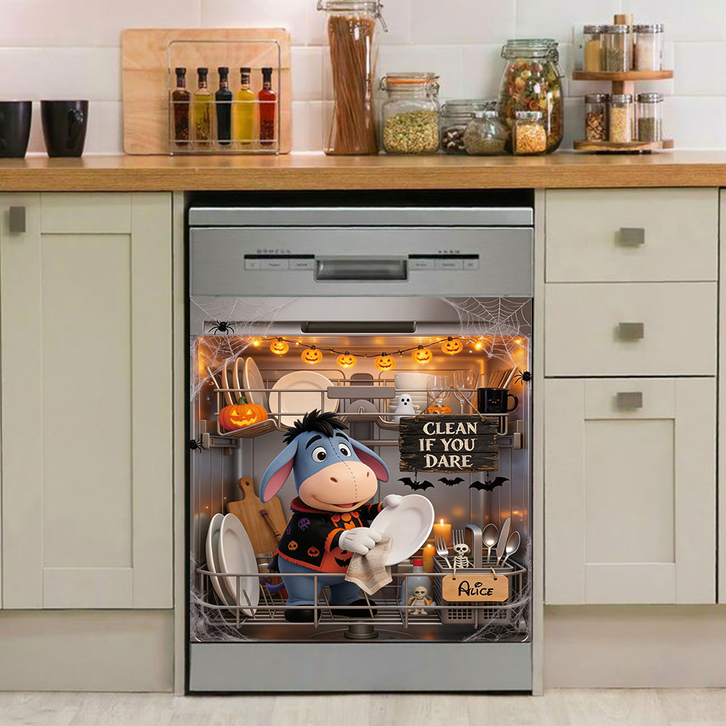 Clean If You Dare - Personalized Yellow Bear Dishwasher Cover