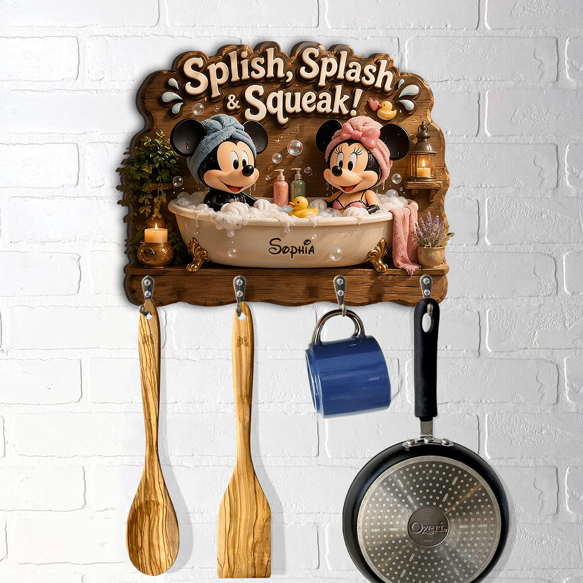 Cartoon Mouse, Bathroom Towel Rack - Personalized Mouse Custom Shaped Hanging Rack