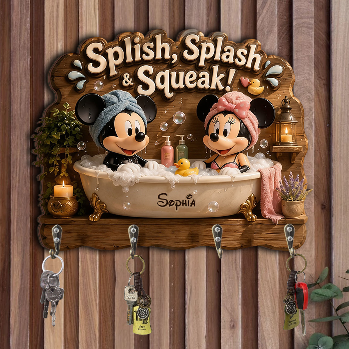Cartoon Mouse, Bathroom Towel Rack - Personalized Mouse Custom Shaped Hanging Rack